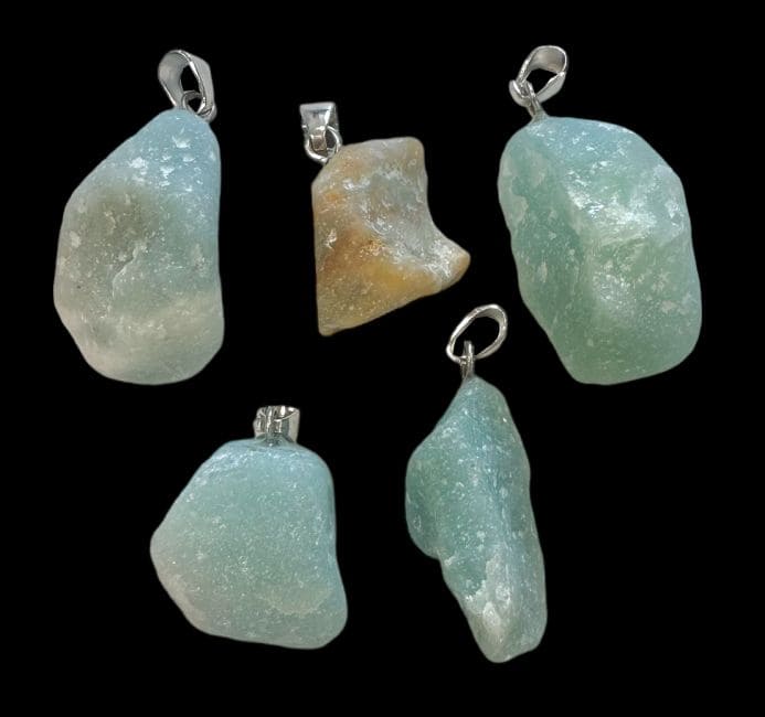 China Amazonite Rough Stone Pendant A x5