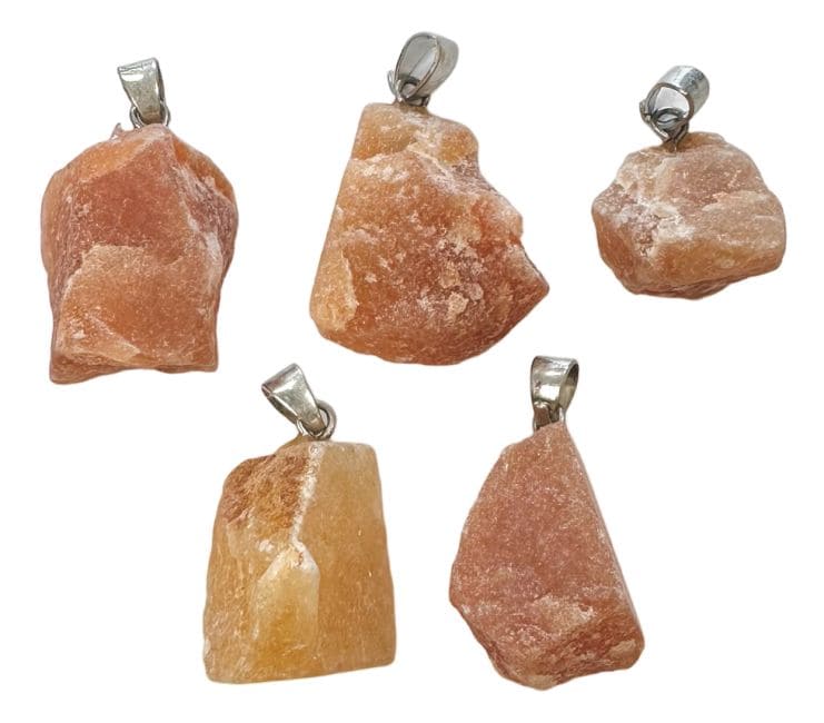 Orange Aventurine Rough Stone Pendant A x5