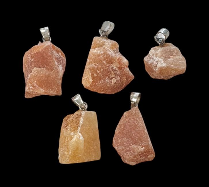 Orange Aventurine Rough Stone Pendant A x5