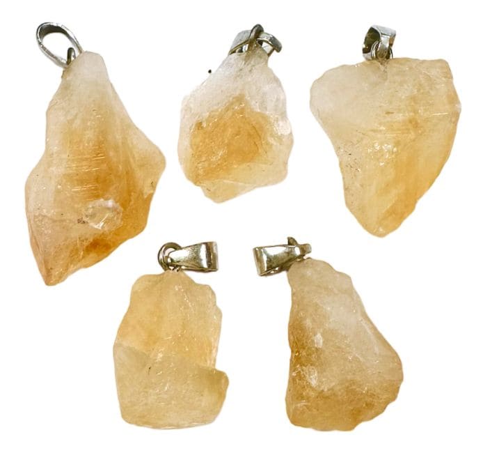 Heated Citrine Rough Stone Pendant A x 5