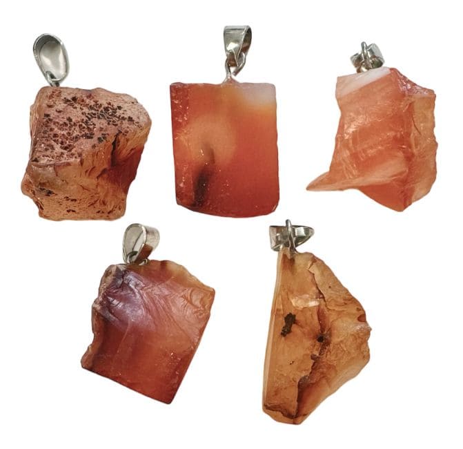 Rough Stone Pendant Carnelian A x5