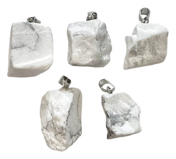 Rough Stone Pendant Howlite A x5