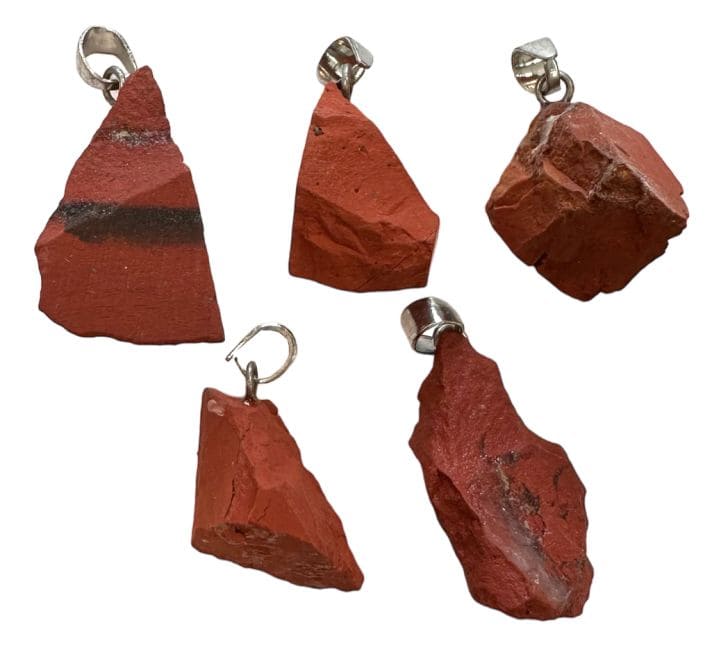 Rough Stone Pendant Red Jasper A x5