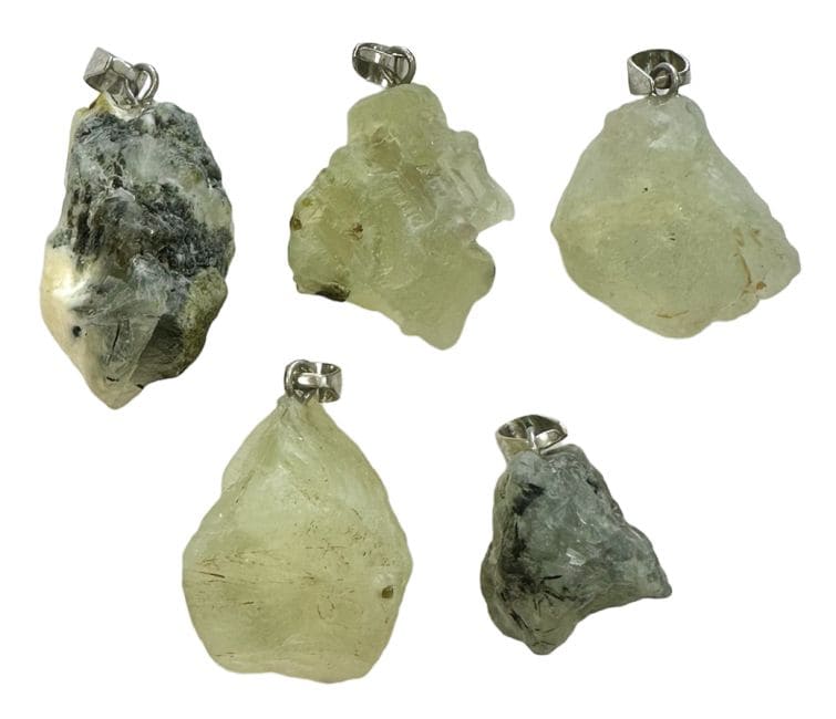 Raw Stone Pendant Prehnite A x5