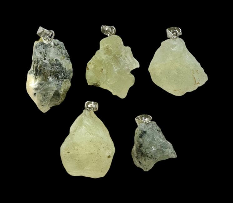 Raw Stone Pendant Prehnite A x5