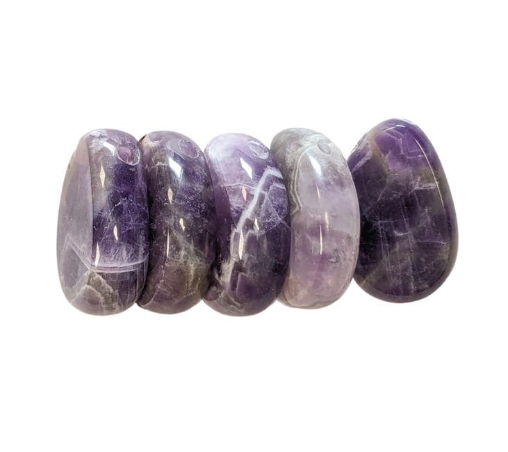 Ribboned Amethyst A Pierced Rolled Stone Pendant 20-30mm X 5