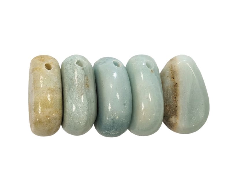 Amazonite Pierced Stone Pendant AB 20-30mm X 5