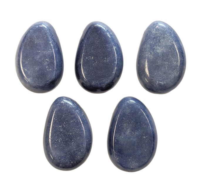 Pierced Stone Pendant Blue Aventurine A 20-30mm X 5