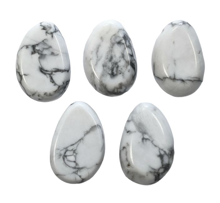 Howlite Drilled Rolled Stone Pendant A 20-30mm X 5