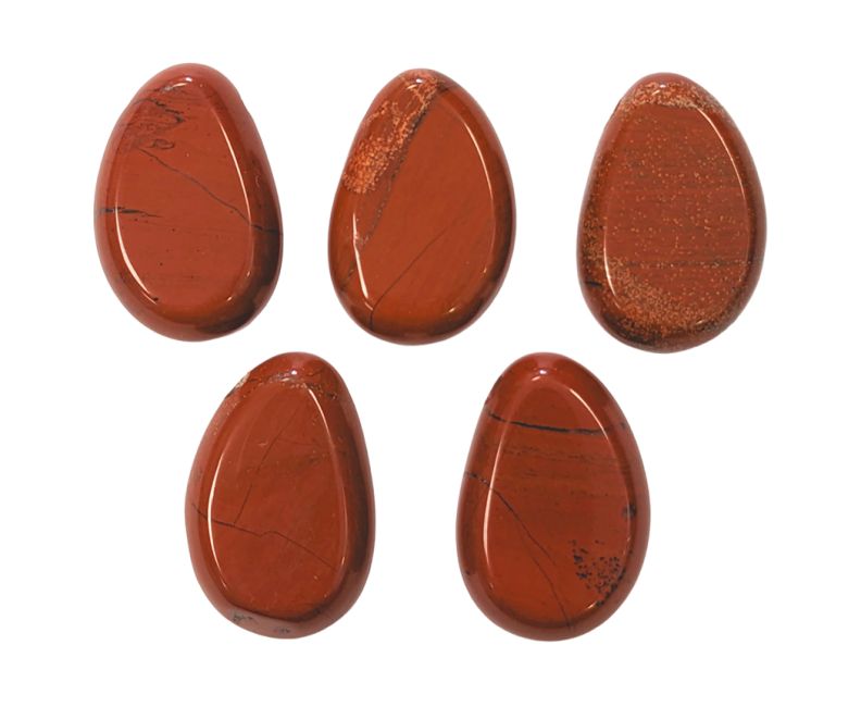 Pierced Tumbled Stone Pendant Red Jasper AB 20-30mm X 5