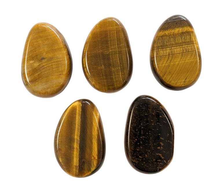 Tiger Eye A Pierced Rolled Stone Pendant 20-30mm X 5