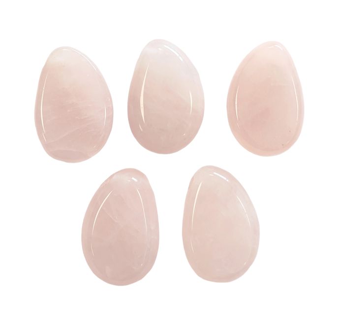 Rose Quartz A Pierced Tumbled Stone Pendant 20-30mm X 5