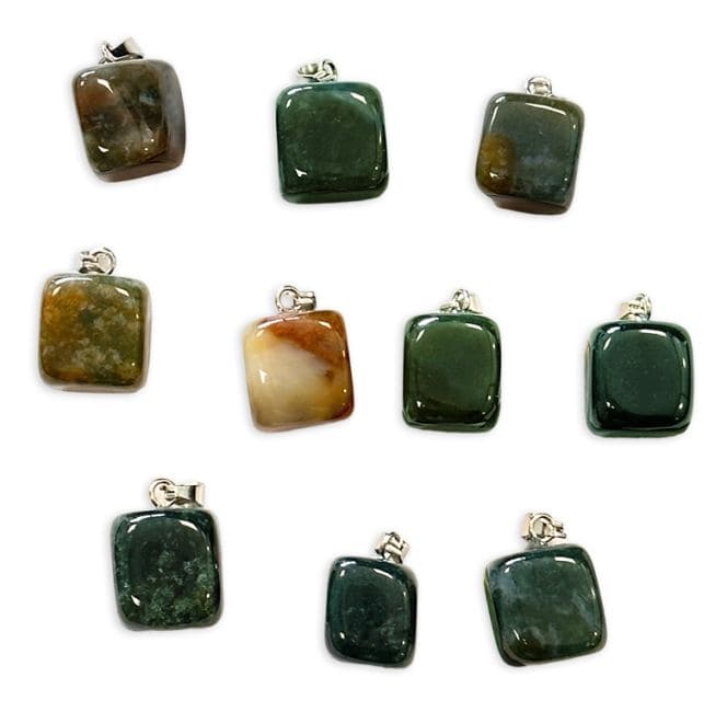 Indian Agate tumbled stone pendant x 10