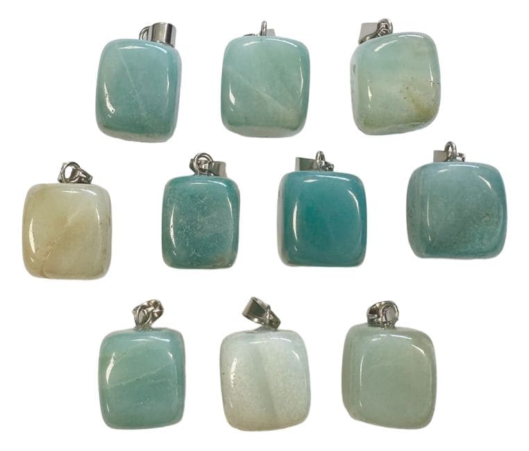 Amazonite A Tumbled Stone Pendant x 10