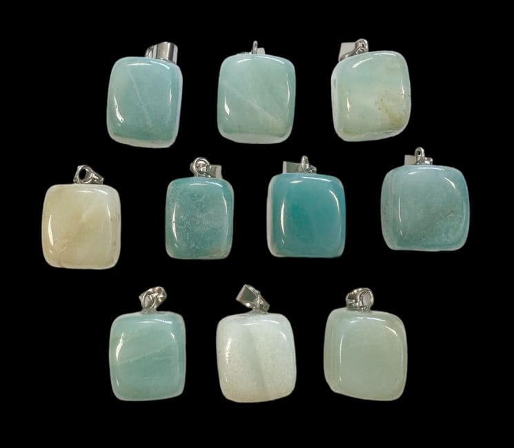 Amazonite A Tumbled Stone Pendant x 10