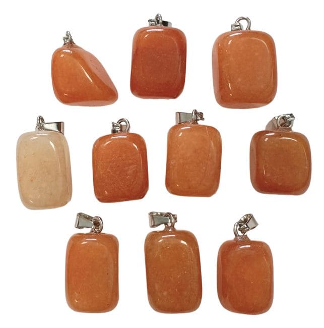 Orange Aventurine Tumbled Stone Pendant A x10