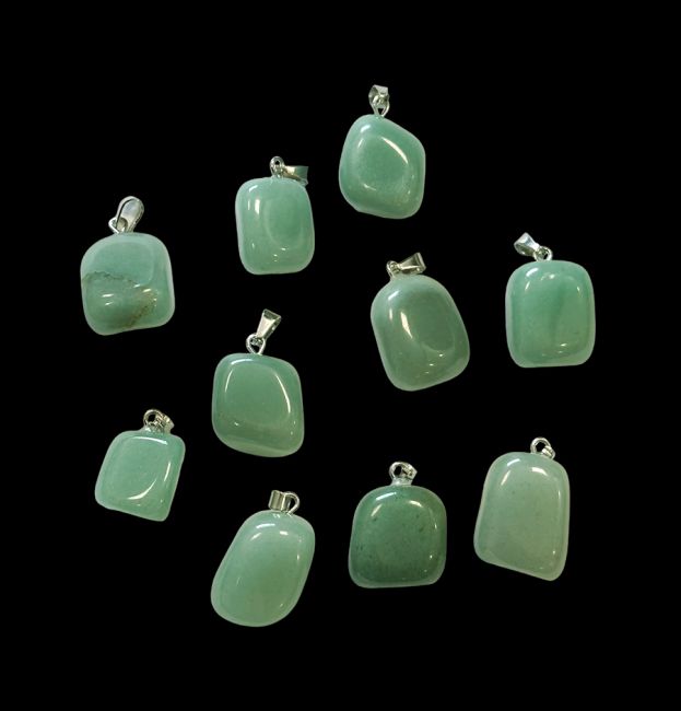 Green Aventurine Rolled Stone Pendant x 10