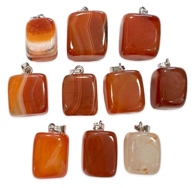 Carnelian Tumbled Stone Pendant A x10