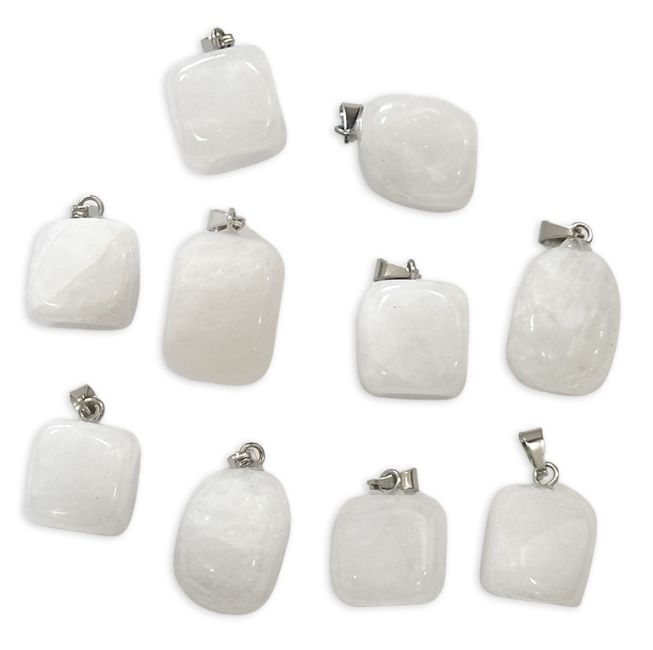 Rock Crystal Rolled Stone Pendant x10