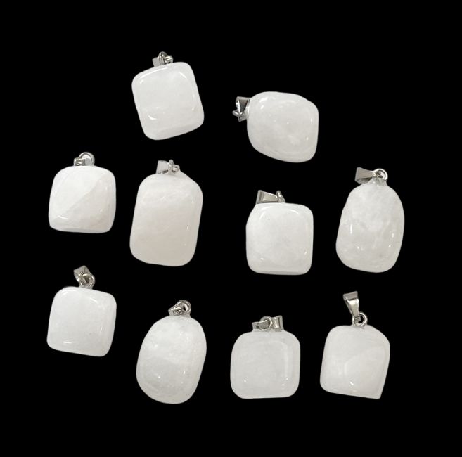 Rock Crystal Rolled Stone Pendant x10