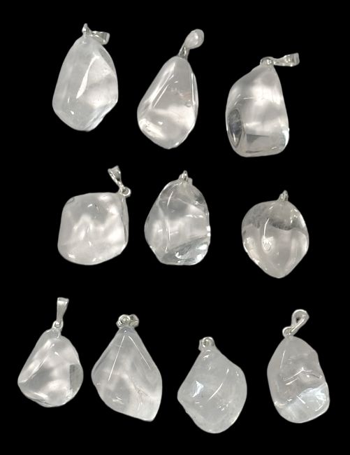 Rock Crystal AA tumbled stone Pendant