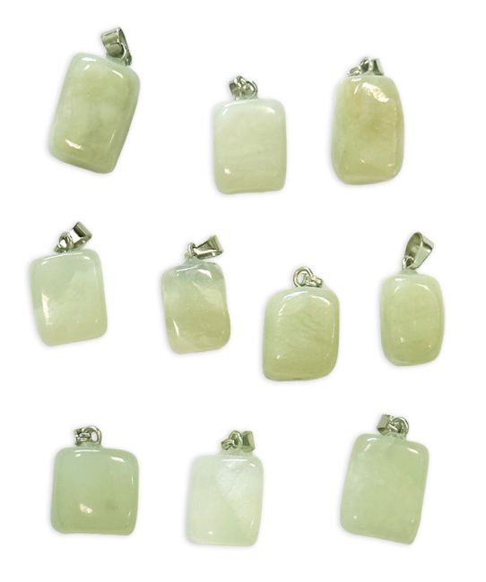 Chinese Jade Tumbled Stone Pendant A x10