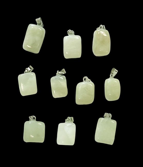 Chinese Jade Tumbled Stone Pendant A x10