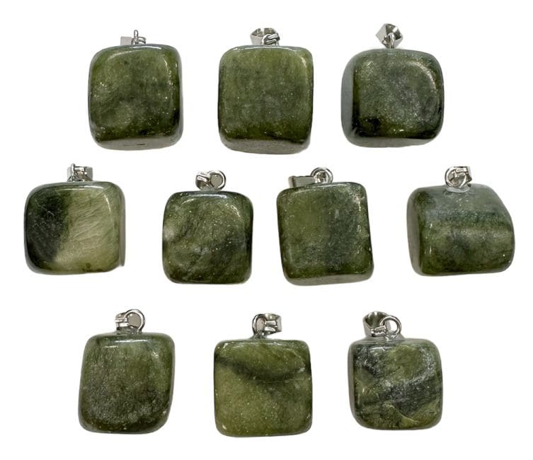 Nephrite Jade Rolled Stone Pendant x10