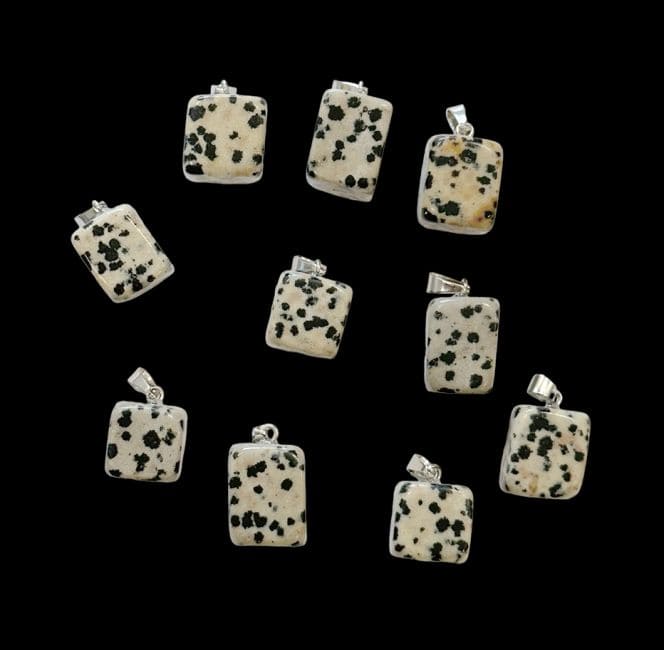 Dalmatian Jasper tumbled stone pendant x 10