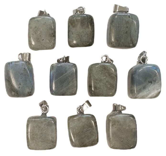 Labradorite Rolled Stone Pendant x 10