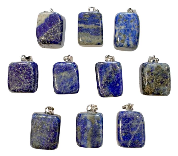 Lapis Lazuli Tumbled Stone Pendant x 10