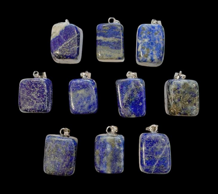 Lapis Lazuli Tumbled Stone Pendant x 10