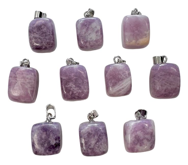 Lepidolite A Rolled Stone Pendant x 10