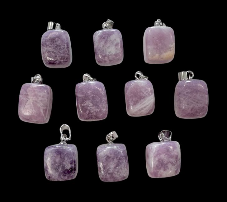 Lepidolite A Rolled Stone Pendant x 10