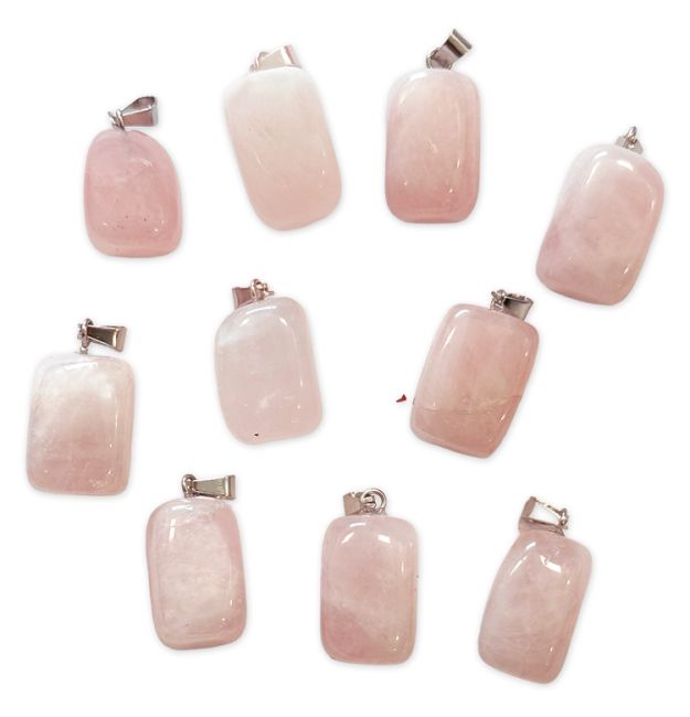 Rose Quartz Tumbled Stone Pendant A x10