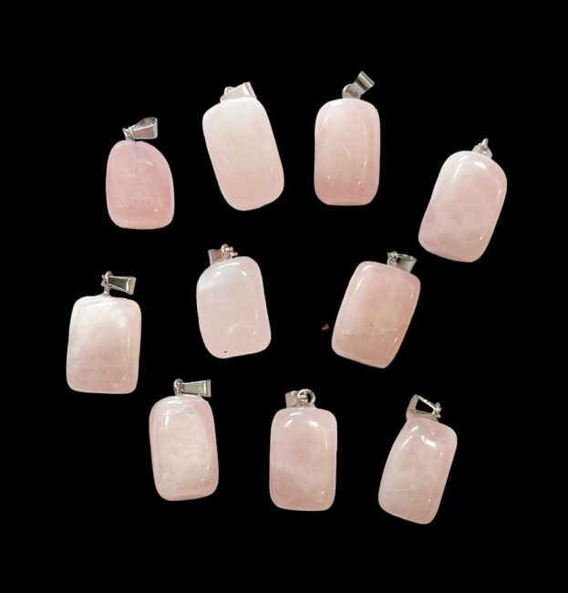 Rose Quartz Tumbled Stone Pendant A x10