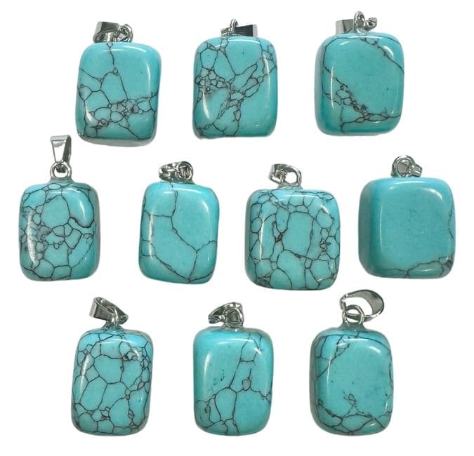 Turquénite Tumbled Stone Pendant A x10