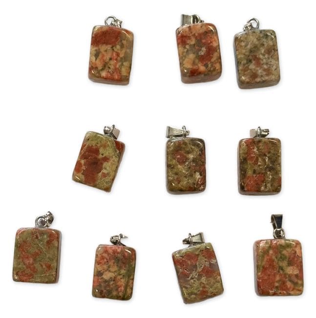 Unakite Tumbled Stone Pendant A x10