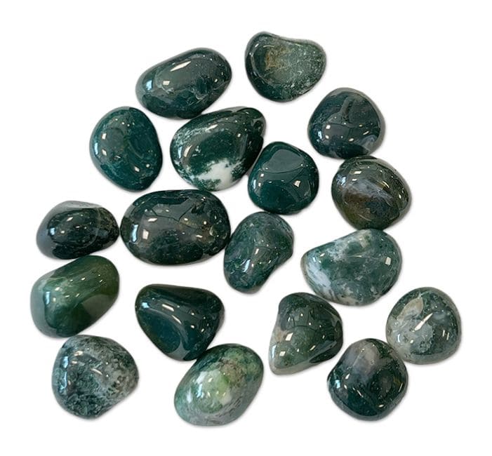 Moss Agate A tumbled stone 250g