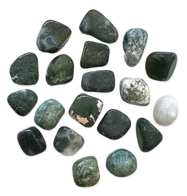 Agate Moss AB tumbled stones 2-3cm 250g