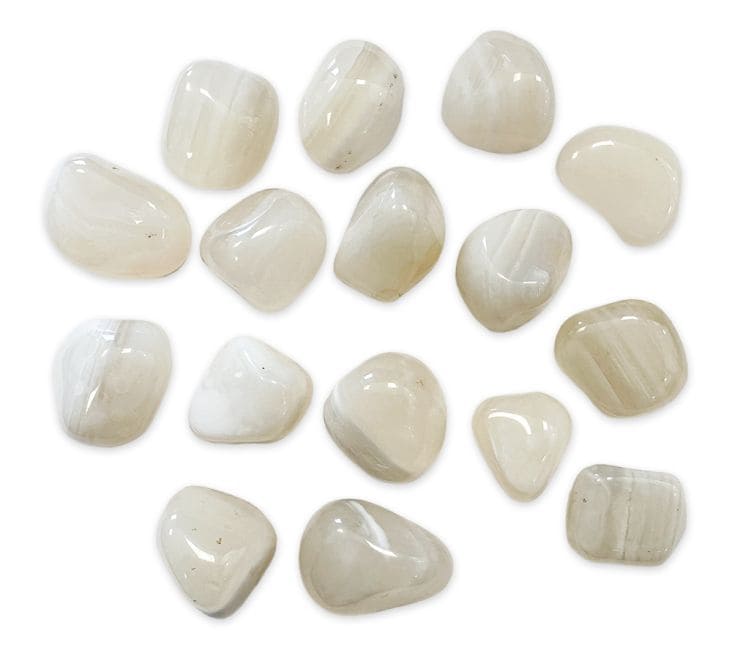 White Agate A tumbled stones 250g