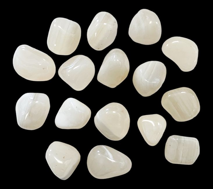 White Agate A tumbled stones 250g