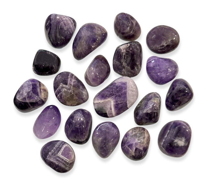 Ribboned Amethyst With tumbled stones 250g