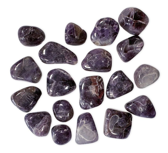 Tapered Amethyst AB tumbled stone 250g