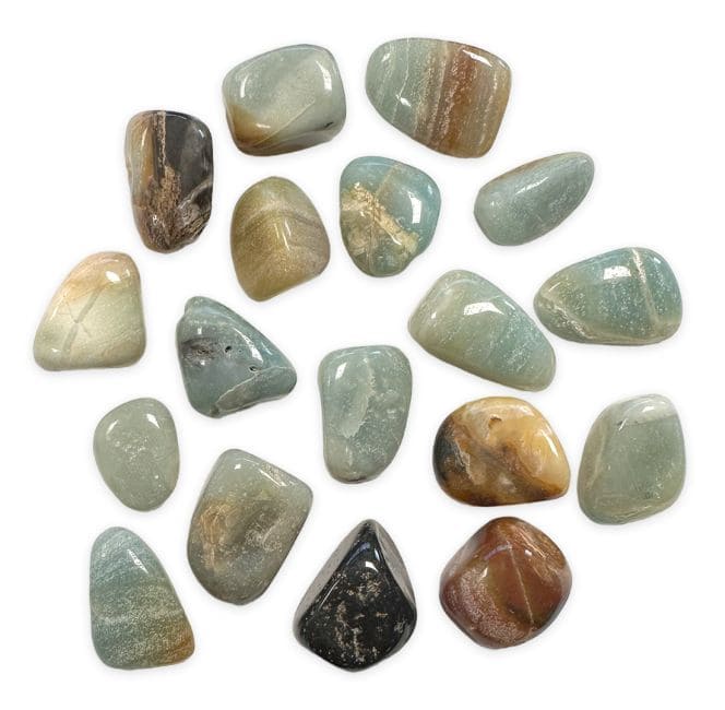 Amazonite Multicolor AB tumbled stones 2-3cm 250g