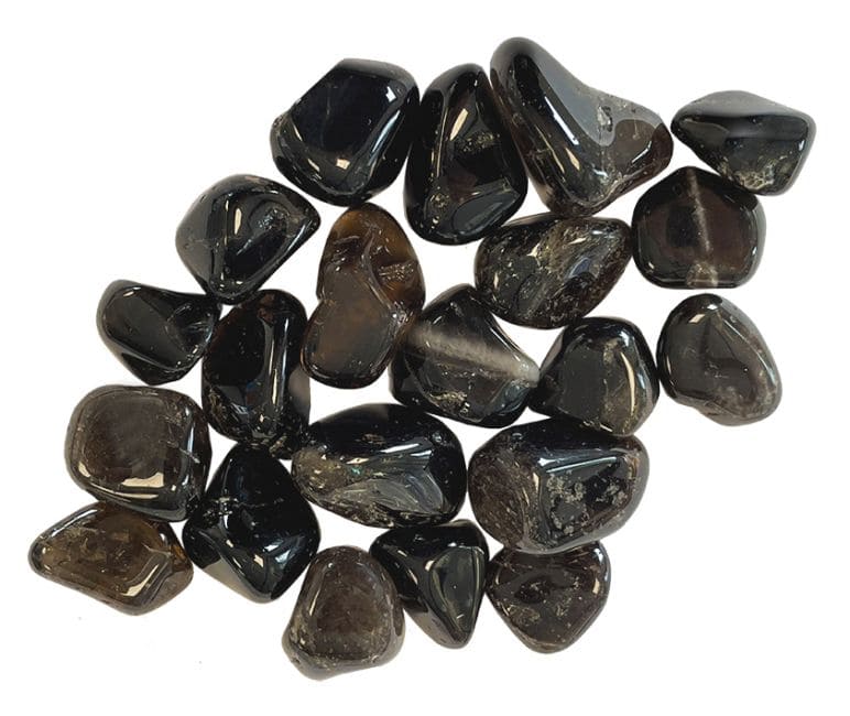 Smoked Rock Crystal AA tumbled stones from Brazil 250g