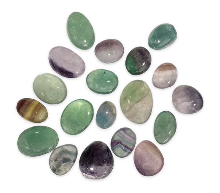 Multicolor Fluorite AB tumbled stones 250g