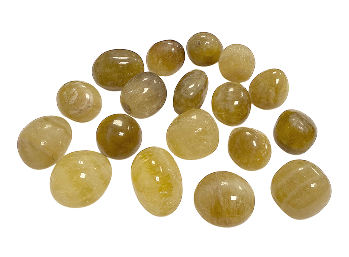Yellow Fluorite AB tumbled stones 250g