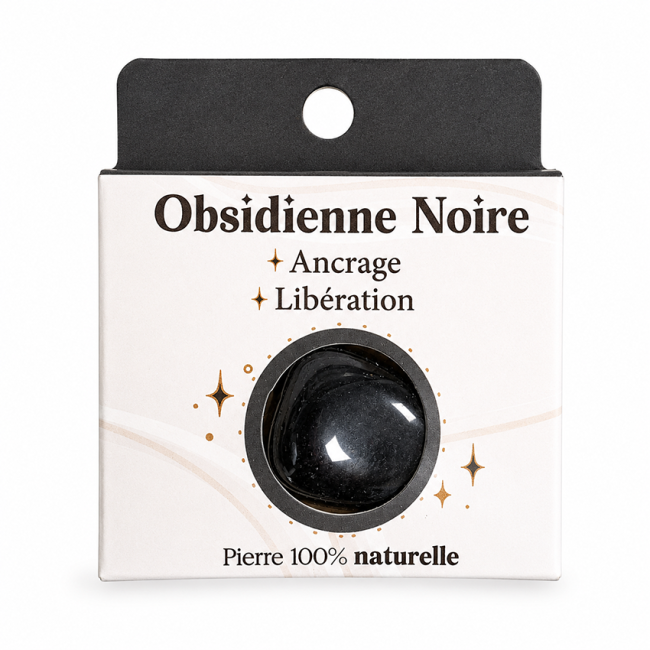 incense at Black Obsidian A Tumbled Stone in Box 2-3 cm