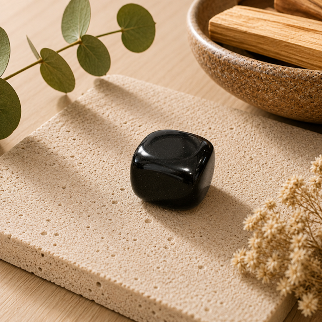 incense at Black Obsidian A Tumbled Stone in Box 2-3 cm|gb